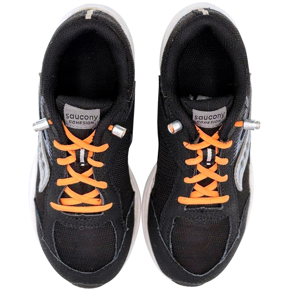 Saucony Kids Cohesion KDZ Athletic Sneakers Black Orange Lace Up Youth Size 2m - Picture 6 of 8